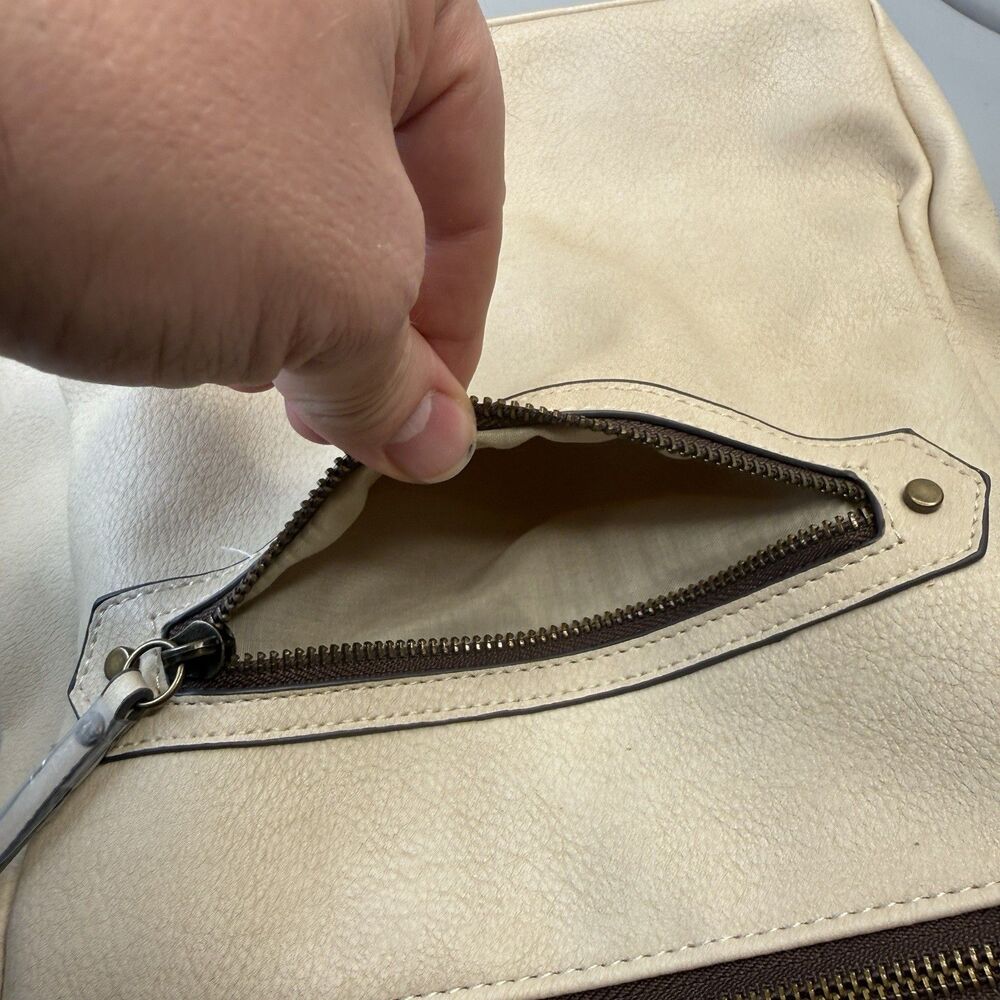 Time And Tru 12” Inch Vegan Leather Mini Backpack Brand New - Bone Beige - Picture 10 of 12